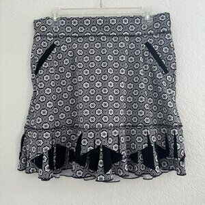 Sofibella Women's Golf Colors 17in Palace Golf Skort‎ Size L Black Geometric